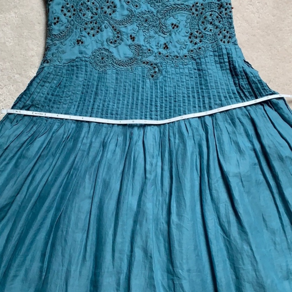 Anthropologie NWT Odille Blue Chalet Beaded Dress size 12 - Picture 7 of 12